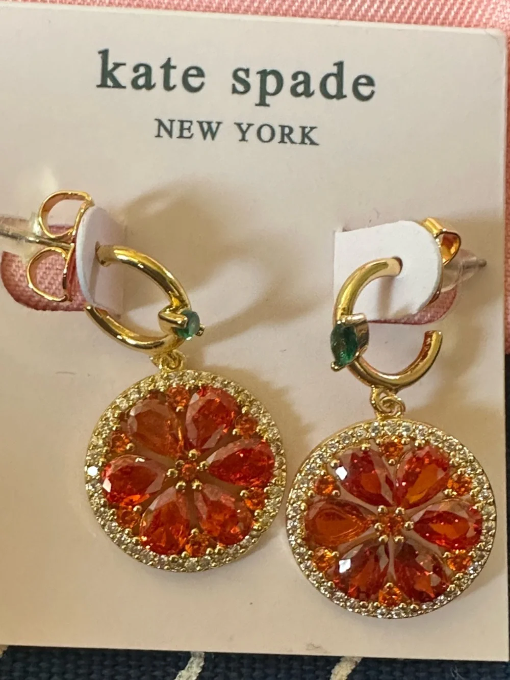 Kate Spade New York Sweet Citrus Huggie earrings NWT - Picture 3 of 9